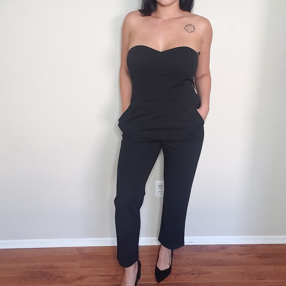 Strapless Jumpsuit with Pockets!!